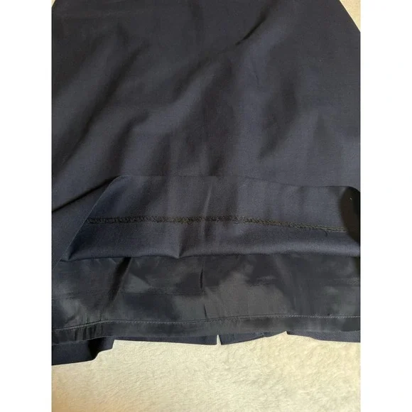 J.CREW Women's Monday Dress Lined Solid 100% Blue Wool Ruffle Sheath Career Sz 8 - Picture 16 of 16